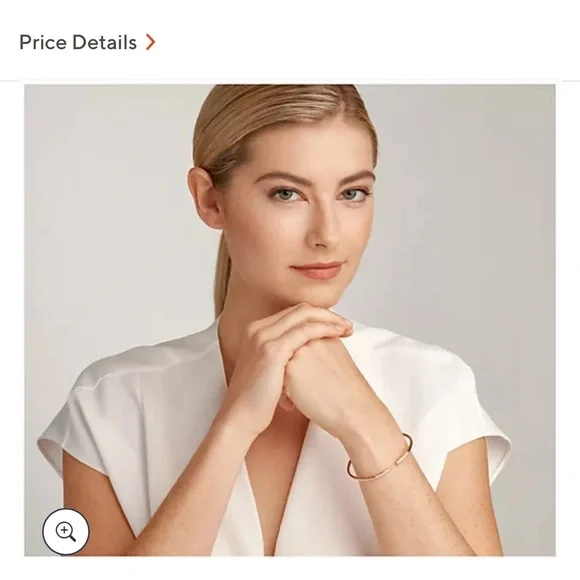 Diamonique Slim Open Bangle, 18K Gold Clad - Picture 2 of 6